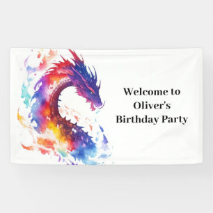Modern Dragon Birthday Banner