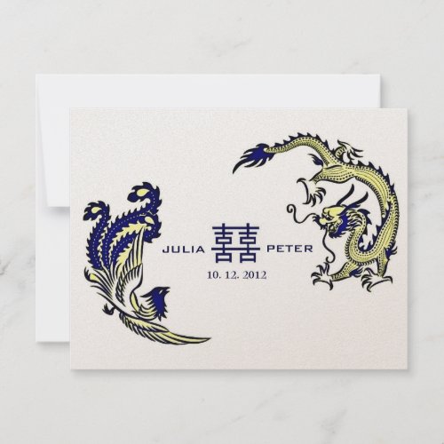 Modern Dragon_Phoenix Chinese Wedding Invitation