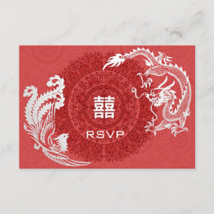 Modern Dragon-Phoenix Chinese Wedding RSVP