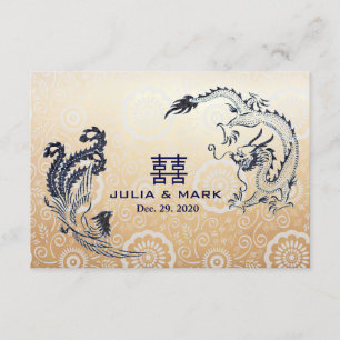 Modern Dragon-Phoenix Chinese Wedding RSVP