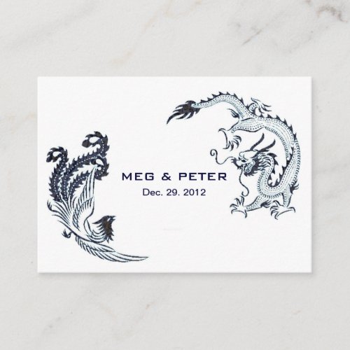 Modern Dragon_Phoenix Chinese Wedding RSVP Enclosure Card