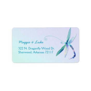 Modern Dragonfly Wedding Return Address Labels by BridalHeaven at Zazzle