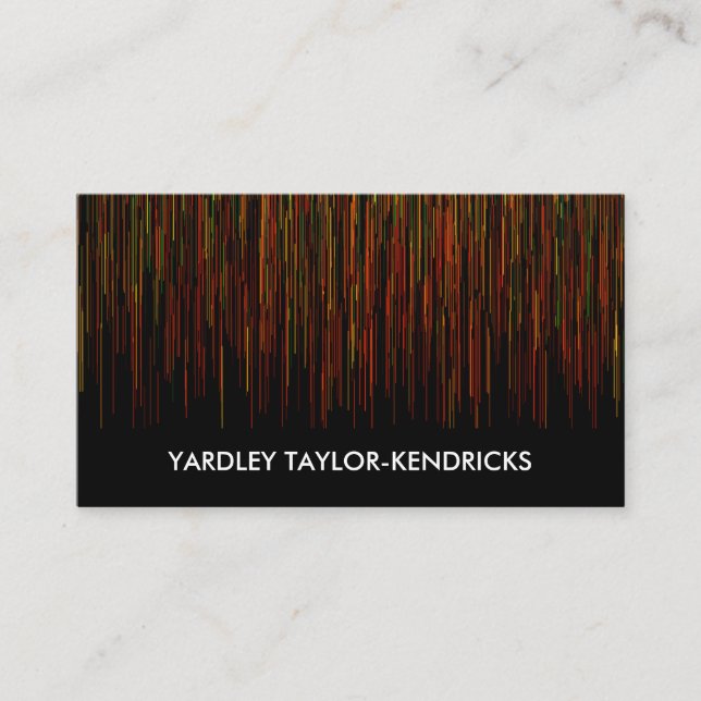 Modern Dramatic Black  Business Card (Front)