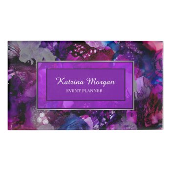 Modern Dramatic Inks Purple Name Tag by uniqueprints at Zazzle