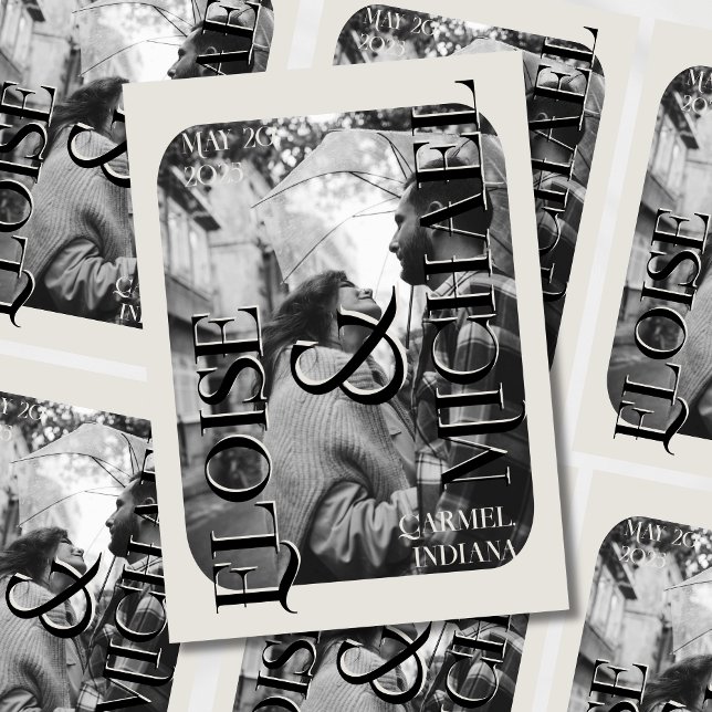 Modern Dramatic Photo Save the Date Invitation (Make a striking first impression with this Modern Dramatic Photo Save the Date.)