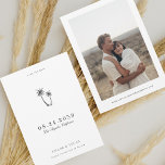 Modern Drawn Palm Tree & Photo Tropical Wedding Save The Date<br><div class="desc">Surprise your loved ones with these stylish save the date cards,  featuring pretty hand drawn palm trees & editable details. Easily customize the card by going to "personalize". For more advanced edits,  please checkout the "using design tool" option.</div>