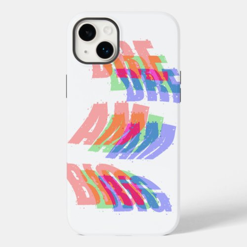 Modern Dream Big Quote Colorful Glitch Design Case_Mate iPhone 14 Plus Case