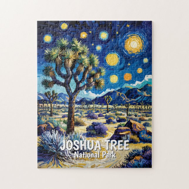 Modern Dreamlike Joshua Tree Mojave Desert Hiking Jigsaw Puzzle (Vertical)