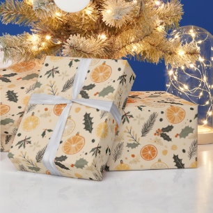 Modern Dried Citrus Winter Baby Shower  Wrapping Paper