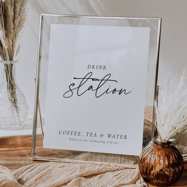 Modern Drink Station Sign Bridal Shower (Creator Uploaded)
