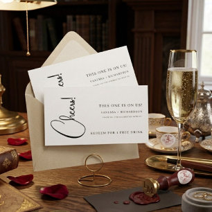 Modern Drink Ticket, Free Alcohol Voucher Business Card