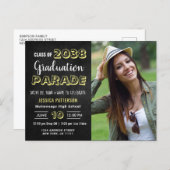 Modern DRIVE BY PHOTO Graduation Party Invitation Postcard (Front/Back)