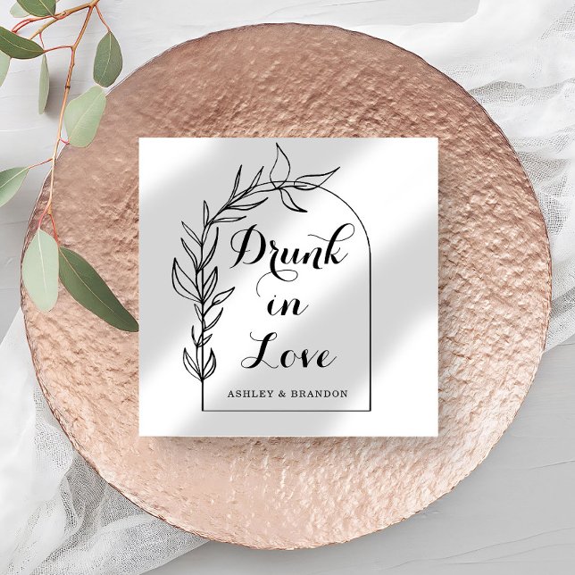 Modern Drunk In Love Wedding Napkins (Creator Uploaded)