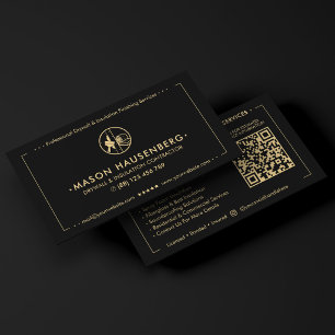 Modern Drywall & Insulation Contractor Black  Business Card