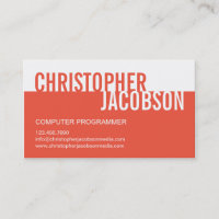 Modern Duotone Business Card - Orange