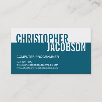 Modern Duotone Business Card - Teal by orange_pulp at Zazzle