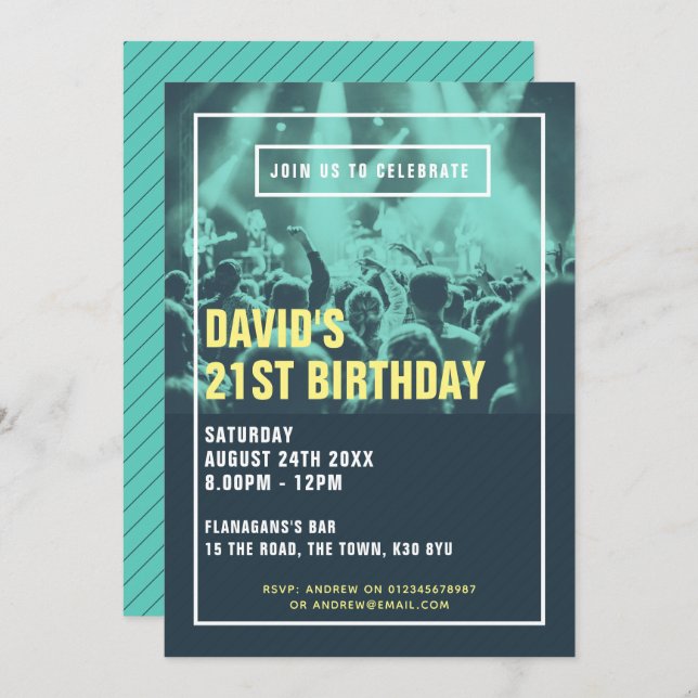 Modern Duotone Party Invitation (Front/Back)