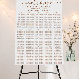 Modern Dusty Beige Wedding 30 Table Seating Chart Foam Board