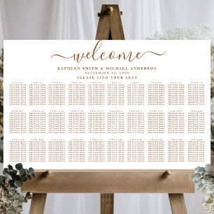 Modern Dusty Beige Wedding 30 Table Seating Poster