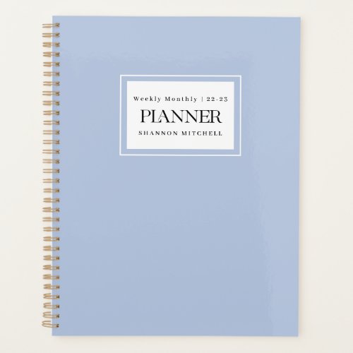 Modern Dusty Blue 2022 2023 Weekly Monthly Planner