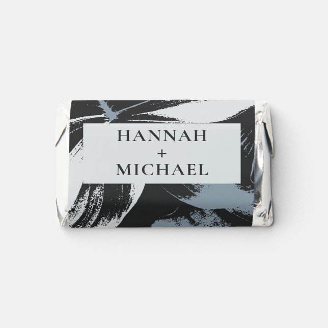 Modern Dusty Blue Abstract Floral Chocolate Hershey's Miniatures (Front)