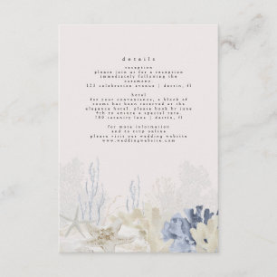 Modern Dusty Blue Beach Wedding Enclosure Card