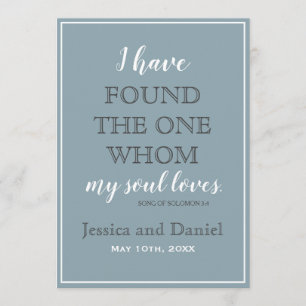 Modern Dusty Blue Charcoal Grey Wedding Invitation