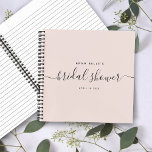 Modern Dusty Blue Chic Script Bridal Shower Guest Notebook<br><div class="desc">This modern calligraphy guest book is perfect for a simple yet beautiful bridal shower. The neutral design features your name and date of celebration in minimalist typography alongside a romantic and whimsical script. This is the blush pink version but feel free to change background color to any other under "customize...</div>