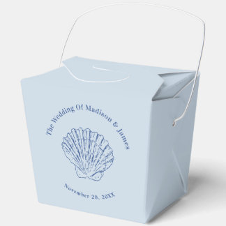 Modern Dusty Blue Coastal Wedding Favor Boxes
