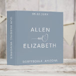 Modern Dusty Blue Customized Bride and Groom 3 Ring Binder<br><div class="desc">If you're looking for a way to preserve all of your wedding memories in one place, then a personalized dusty blue wedding album is the perfect solution! This album can be customized with the names of both bride and groom, as well as any other important details about your wedding. Not...</div>