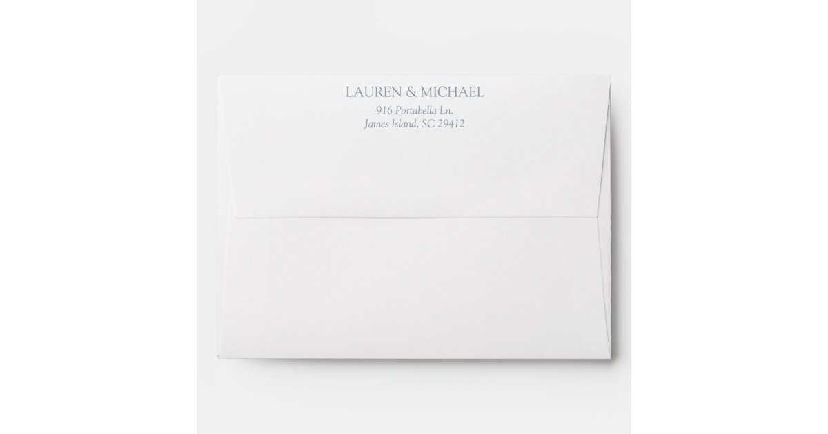Modern Dusty Blue Elegant Monogram Return Address Envelope | Zazzle