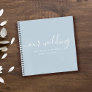 Modern Dusty Blue Elegant Simple Wedding Guest Notebook
