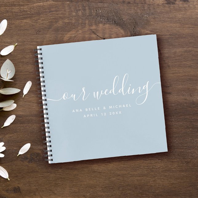 Modern Dusty Blue Elegant Simple Wedding Guest Notebook (Creator Uploaded)