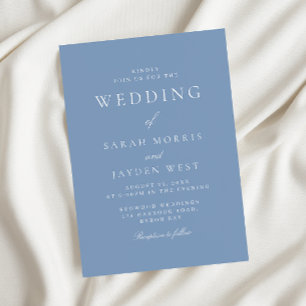 Modern Dusty Blue Elegant Wedding Invitation