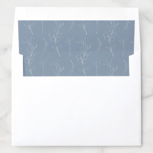 Modern Dusty Blue Floral Envelope Liner