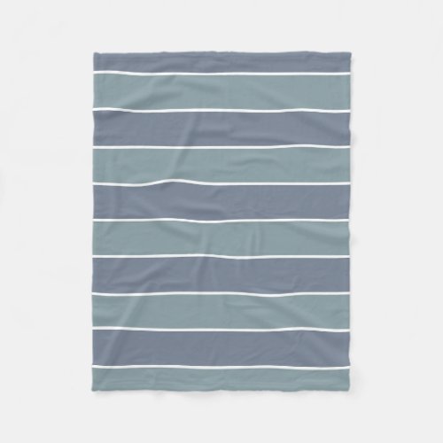 Modern Dusty Blue Green Stripes Fleece Blanket