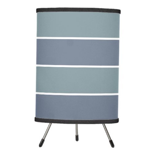 Modern Dusty Blue Green Stripes Tripod Lamp