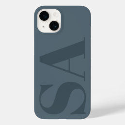 Modern dusty blue initial minimal contemporary Case-Mate iPhone 14 case