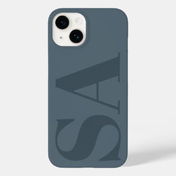 Modern Dusty Blue Initial Minimal Contemporary Case-mate Iphone 14 Case by COFFEE_AND_PAPER_CO at Zazzle