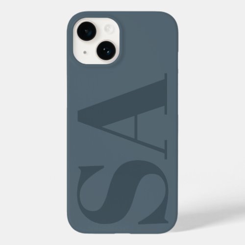 Modern dusty blue initial minimal contemporary Case_Mate iPhone 14 case