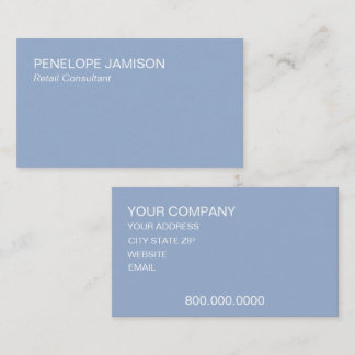 Modern Dusty Blue Minimalistic Business Card