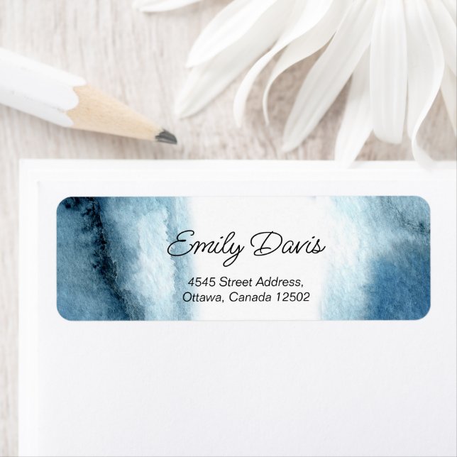 Modern dusty blue navy watercolor label (Insitu)