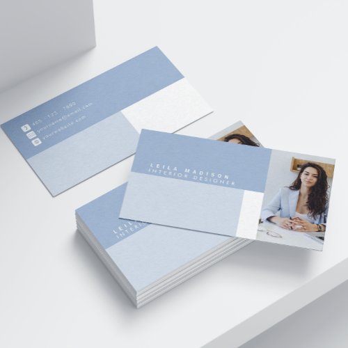 Modern Dusty Blue Professional Business Card