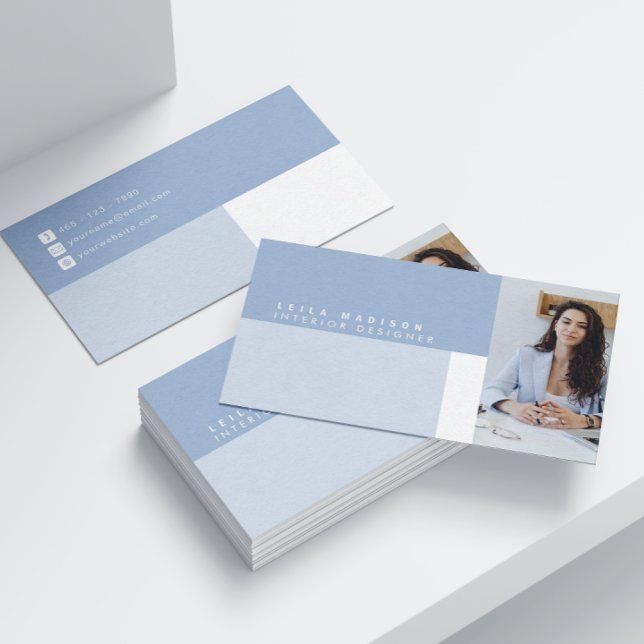 Modern Dusty Blue Professional Business Card (Make an impact with these professional business cards, showcasing your brand and credibility.)