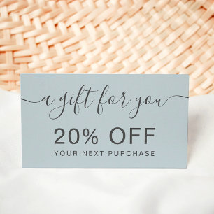 Modern dusty blue professional typography discount card