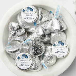 Modern Dusty Blue Script Floral Bridal Shower Hershey®'s Kisses®