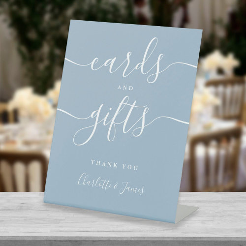 Modern Dusty Blue Signature Script Cards And Gifts