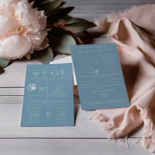 Modern Dusty Blue Spring Wedding Program