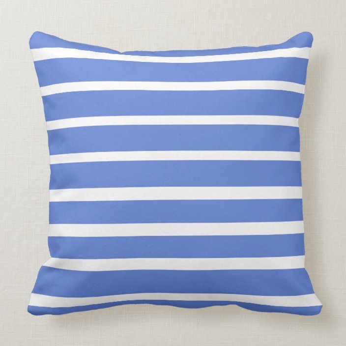 Modern Dusty Blue Trendy Stripes Chic Throw Pillow