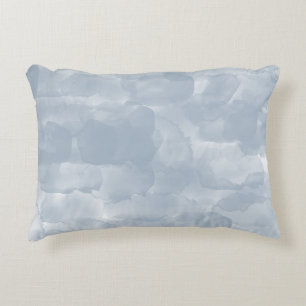 Modern Dusty Blue Watercolor Brush Strokes Accent Pillow